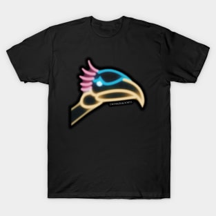 Vogel Rok Neon Art T-Shirt